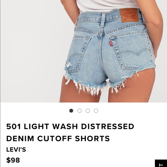 Levi’s 501 Distressed Denim Shorts - Picture 4 of 5